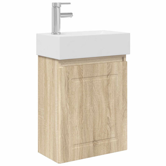 Bathroom Vanity Unit with Tap Sonoma Oak 45.5 x 22.5 x 84 cm Bathroom Vanity Unit with Tap Sonoma Oak 45.5 x 22.5 x 84 cm