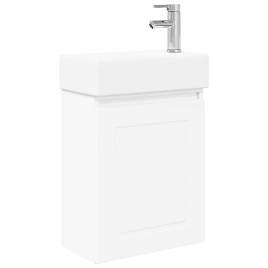 Bathroom Vanity Unit with Tap White 45.5 x 22.5 x 84 cm Bathroom Vanity Unit with Tap White 45.5 x 22.5 x 84 cm