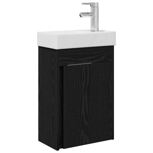 Bathroom Vanity Unit with Tap Black Oak 40.5 x 22.5 x 62 cm Bathroom Vanity Unit with Tap Black Oak 40.5 x 22.5 x 62 cm