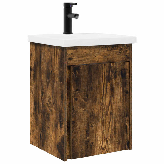 Bathroom Vanity Unit with Tap Smoked Oak 42 x 40 x 74.5 cm Bathroom Vanity Unit with Tap Smoked Oak 42 x 40 x 74.5 cm