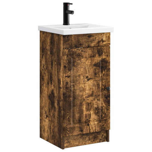 Bathroom Vanity with Sink Smoked Oak 42 x 40 x 84.5 cm Bathroom Vanity with Sink Smoked Oak 42 x 40 x 84.5 cm