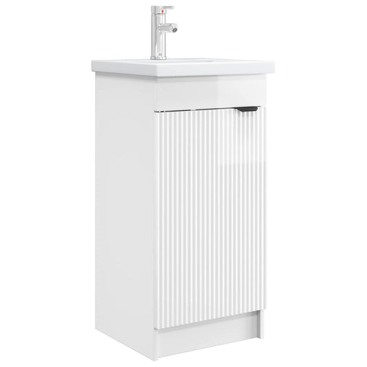 Bathroom Vanity with Sink High Gloss White 42 x 40 x 84.5 cm Bathroom Vanity with Sink High Gloss White 42 x 40 x 84.5 cm