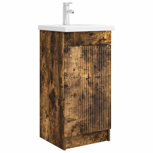 Bathroom Vanity with Sink Smoked Oak 42 x 40 x 84.5 cm Bathroom Vanity with Sink Smoked Oak 42 x 40 x 84.5 cm