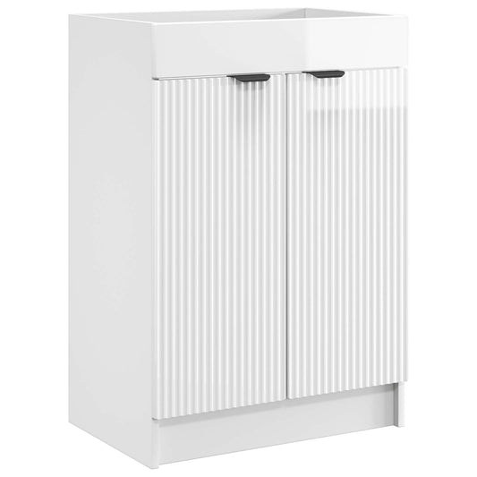 Bathroom under Sink Cabinet High Gloss White 56 x 37.5 x 81 cm Bathroom under Sink Cabinet High Gloss White 56 x 37.5 x 81 cm