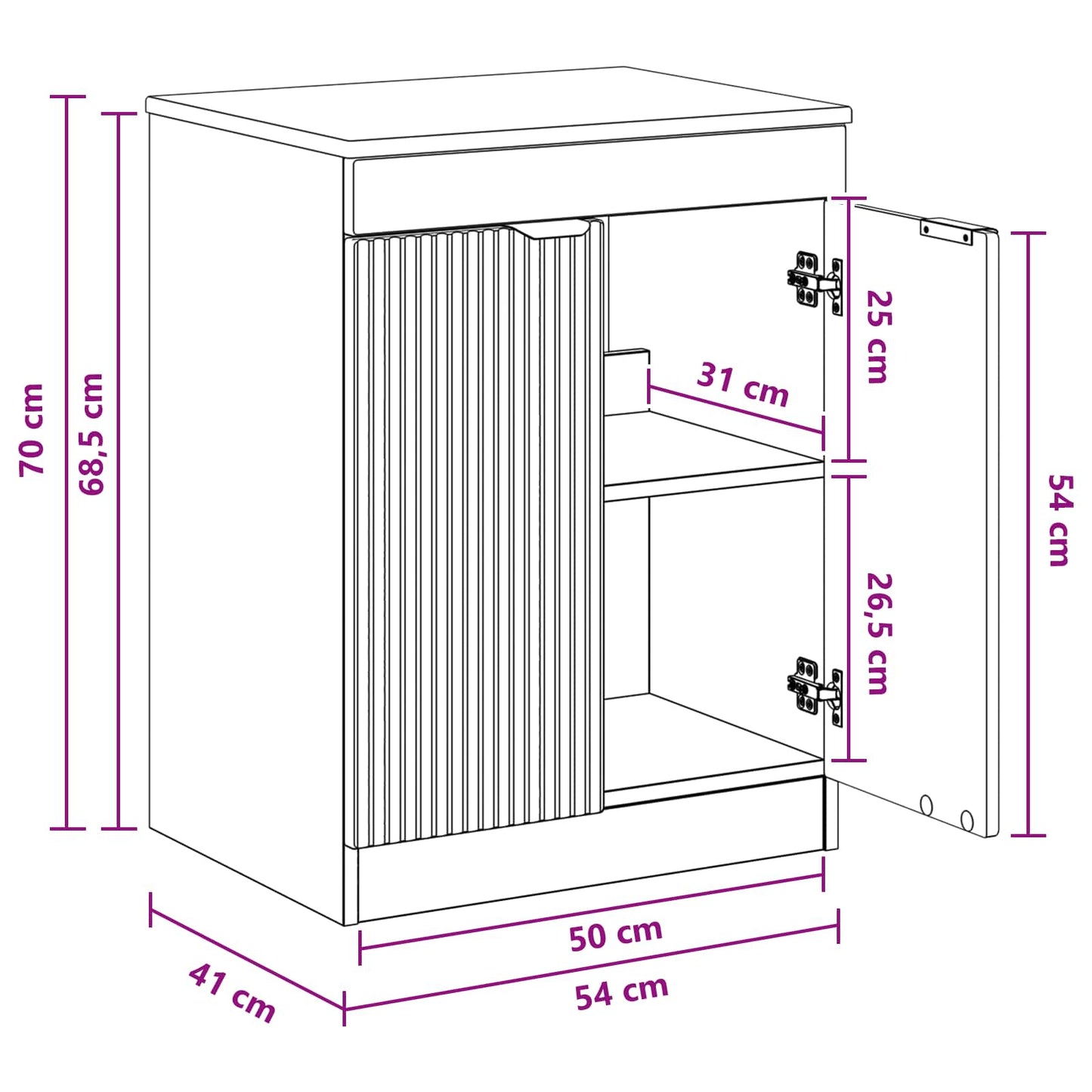 Bathroom Cabinet High Gloss White 54 x 41 x 70 cm
