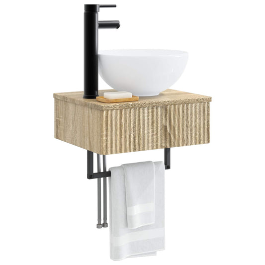 Wall-Mounted Wash Basin Sonoma Oak 40 x 35 x 39 cm Wall-Mounted Wash Basin Sonoma Oak 40 x 35 x 39 cm