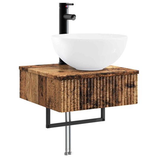 Wall-Mounted Wash Basin Old Wood 40 x 41 x 40.5 cm Wall-Mounted Wash Basin Old Wood 40 x 41 x 40.5 cm