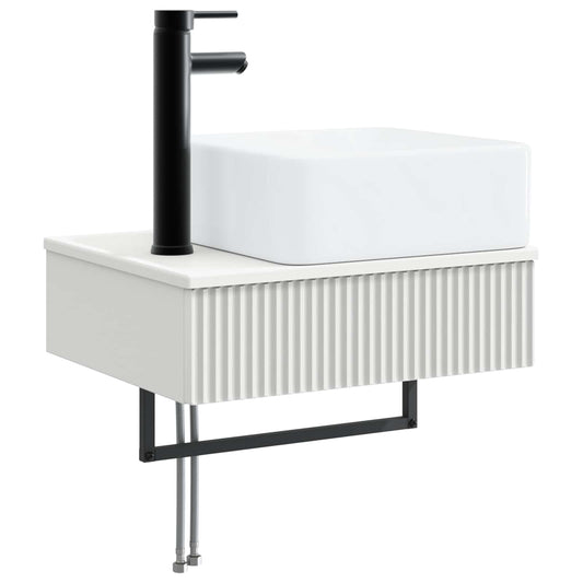 Wall-Mounted Wash Basin White 53 x 35 x 39 cm Engineered Wood Wall-Mounted Wash Basin White 53 x 35 x 39 cm Engineered Wood
