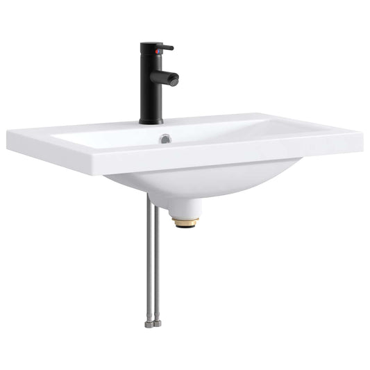 Bathroom Wash Basin Matte Black 61 x 40 x 16.5 cm Metal Bathroom Wash Basin Matte Black 61 x 40 x 16.5 cm Metal