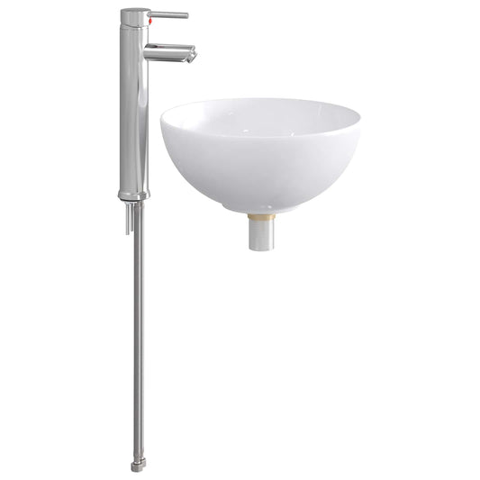 Bathroom Sink with Faucet and Drain Chrome 32 x 32 x 13 cm Bathroom Sink with Faucet and Drain Chrome 32 x 32 x 13 cm