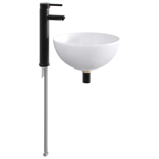 Bathroom Sink with Faucet and Drain Matte Black 32 x 32 x 13 cm Bathroom Sink with Faucet and Drain Matte Black 32 x 32 x 13 cm