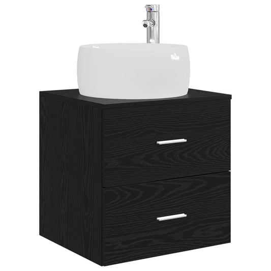 Wall-Mounted Sink Vanity Black Oak 49.5 x 44.5 x 66 cm Wall-Mounted Sink Vanity Black Oak 49.5 x 44.5 x 66 cm