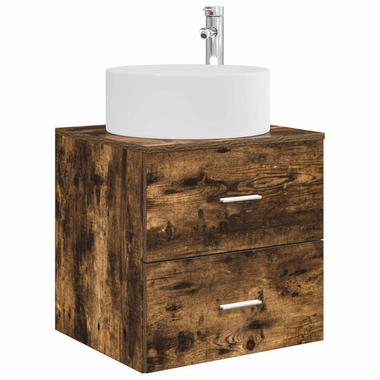Wall-Mounted Sink Vanity Smoked Oak 49.5 x 44.5 x 65.5 cm Wall-Mounted Sink Vanity Smoked Oak 49.5 x 44.5 x 65.5 cm