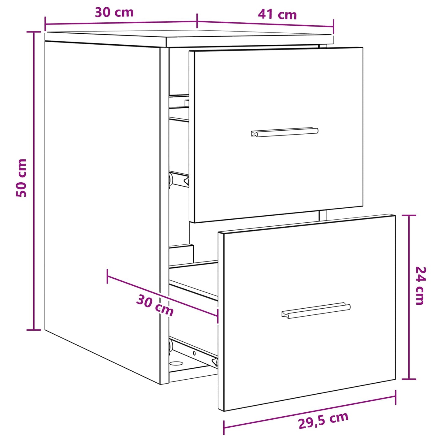 Bathroom Cabinet In-between Grey Sonoma 30 x 41 x 50 cm