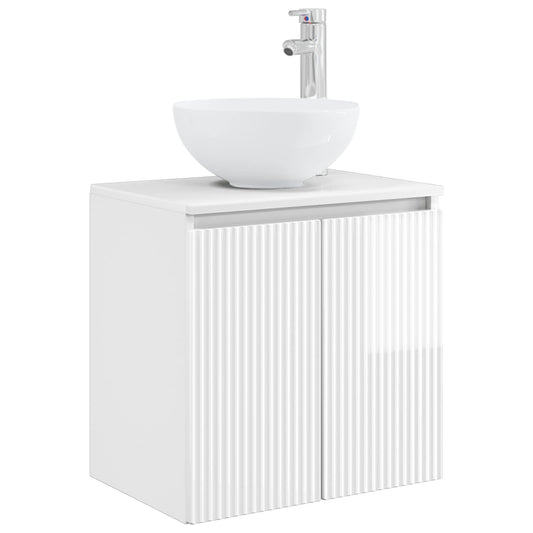 Wall-Mounted Sink Vanity High Gloss White 49.5 x 41 x 64.5 cm Wall-Mounted Sink Vanity High Gloss White 49.5 x 41 x 64.5 cm