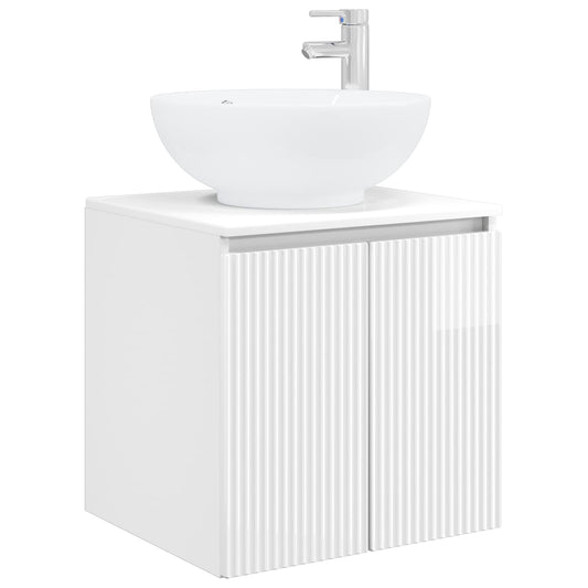 Wall-Mounted Sink Vanity High Gloss White 49.5 x 44.5 x 65 cm Wall-Mounted Sink Vanity High Gloss White 49.5 x 44.5 x 65 cm