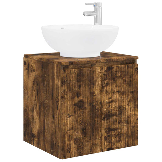 Wall-Mounted Sink Vanity Smoked Oak 49.5 x 44.5 x 65 cm Wall-Mounted Sink Vanity Smoked Oak 49.5 x 44.5 x 65 cm