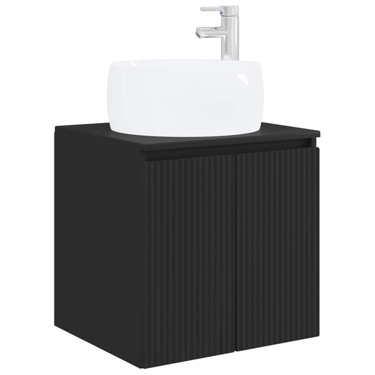 Wall-Mounted Sink Vanity Black 49.5 x 44.5 x 66 cm Wall-Mounted Sink Vanity Black 49.5 x 44.5 x 66 cm