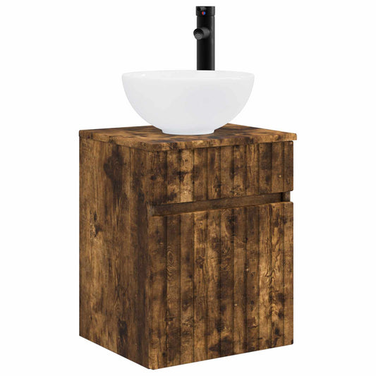Wall-mounted Sink Vanity Smoked Oak 39 x 35 x 63 cm Wall-mounted Sink Vanity Smoked Oak 39 x 35 x 63 cm