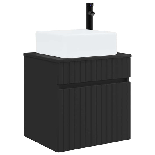 Wall-mounted Sink Vanity Black 49 x 41 x 63 cm Engineered Wood Wall-mounted Sink Vanity Black 49 x 41 x 63 cm Engineered Wood