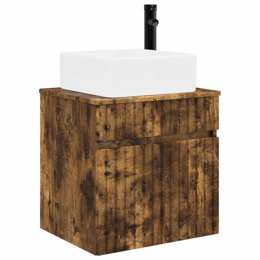 Wall-mounted Sink Vanity Smoked Oak 49 x 41 x 63 cm Wall-mounted Sink Vanity Smoked Oak 49 x 41 x 63 cm
