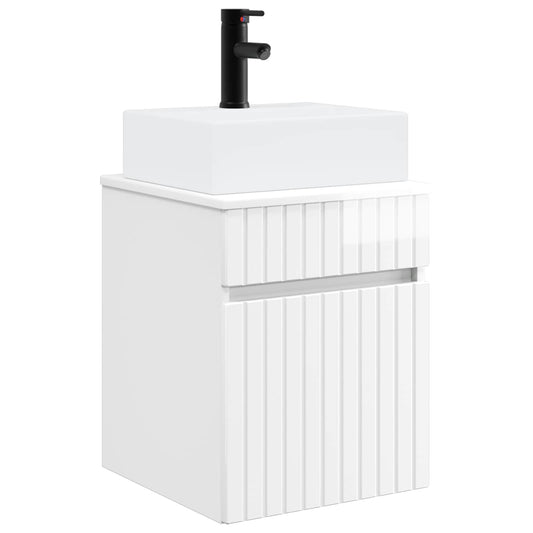 Wall-mounted Sink Vanity High Gloss White 39 x 41 x 62.5 cm Wall-mounted Sink Vanity High Gloss White 39 x 41 x 62.5 cm