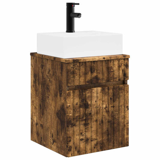 Wall-mounted Sink Vanity Smoked Oak 39 x 41 x 62.5 cm Wall-mounted Sink Vanity Smoked Oak 39 x 41 x 62.5 cm