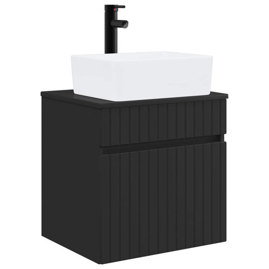 Wall-mounted Sink Vanity Black 49 x 41 x 63 cm Engineered Wood Wall-mounted Sink Vanity Black 49 x 41 x 63 cm Engineered Wood