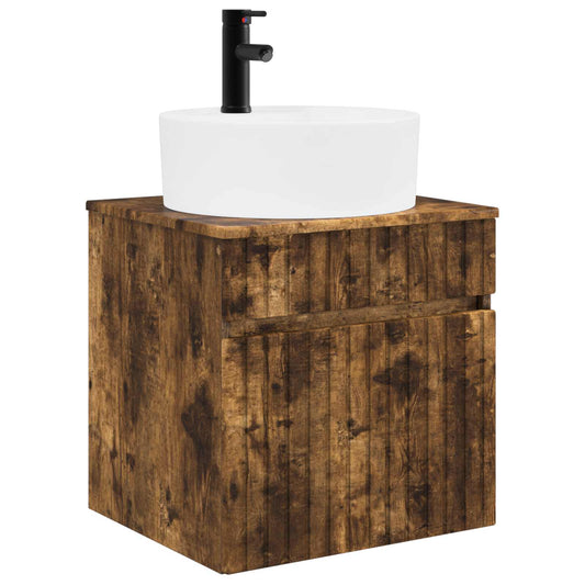 Wall-mounted Sink Vanity Smoked Oak 49 x 44.5 x 65 cm Wall-mounted Sink Vanity Smoked Oak 49 x 44.5 x 65 cm