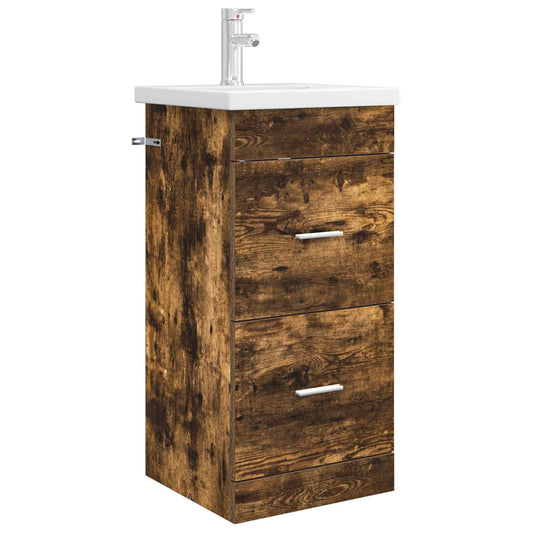 Bathroom Vanity with Sink Smoked Oak 42 x 40 x 84.5 cm Bathroom Vanity with Sink Smoked Oak 42 x 40 x 84.5 cm