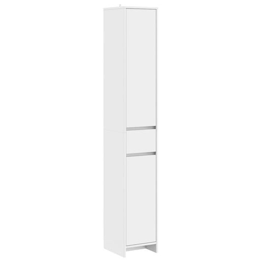 Bathroom Cabinet White 30 x 33 x 190 cm Engineered Wood Bathroom Cabinet White 30 x 33 x 190 cm Engineered Wood