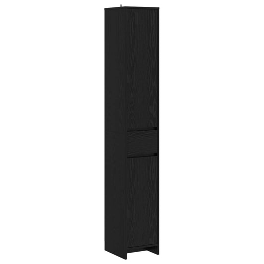 Bathroom Cabinet Black Oak 30 x 33 x 190 cm Engineered Wood Bathroom Cabinet Black Oak 30 x 33 x 190 cm Engineered Wood