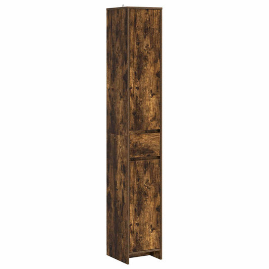 Bathroom Cabinet Smoked Oak 30 x 33 x 190 cm Engineered Wood Bathroom Cabinet Smoked Oak 30 x 33 x 190 cm Engineered Wood