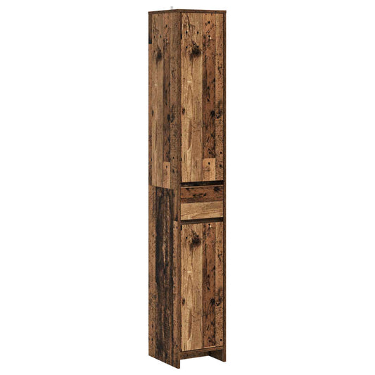Bathroom Cabinet Old Wood 30 x 33 x 190 cm Engineered Wood Bathroom Cabinet Old Wood 30 x 33 x 190 cm Engineered Wood