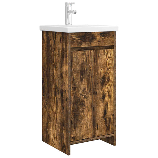 Bathroom Vanity with Sink Smoked Oak 42 x 40 x 84.5 cm Bathroom Vanity with Sink Smoked Oak 42 x 40 x 84.5 cm
