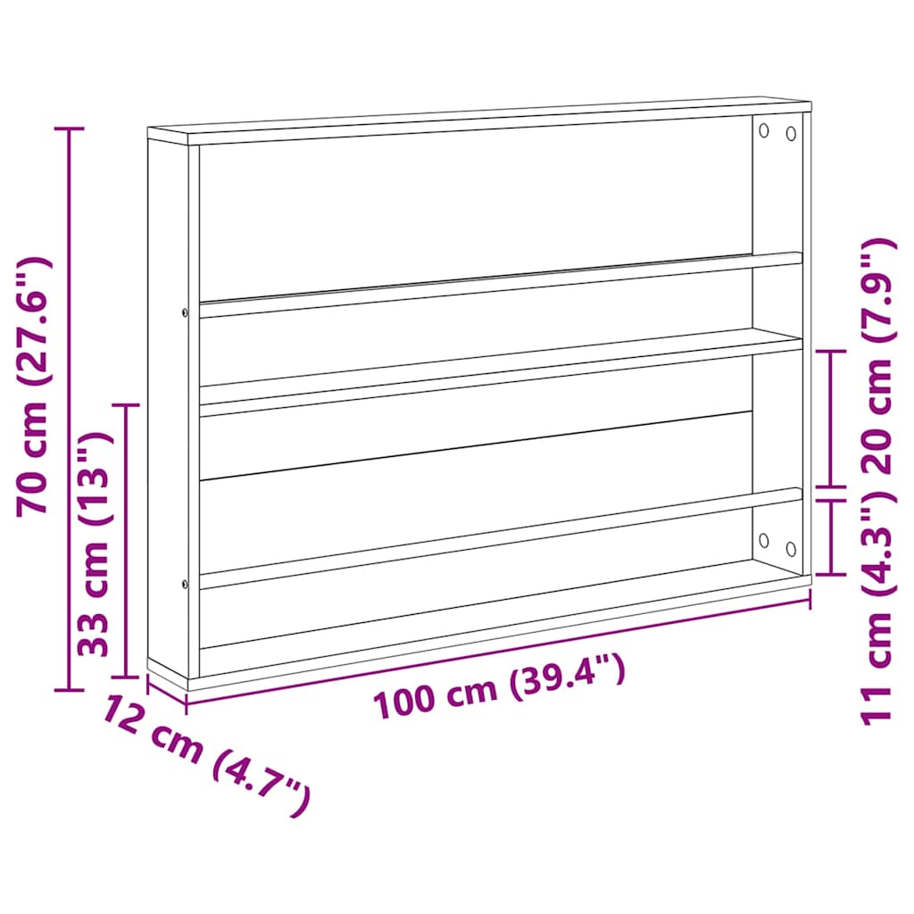 Magazine Rack Artisan Oak 100 x 12 x 70 cm Engineered Wood