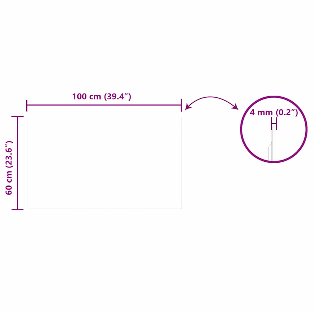 Wall Mirror Rectangular 100 x 60 cm Tempered Glass