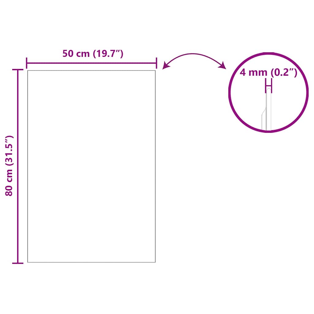 Wall Mirror Rectangular 50 x 80 cm Tempered Glass