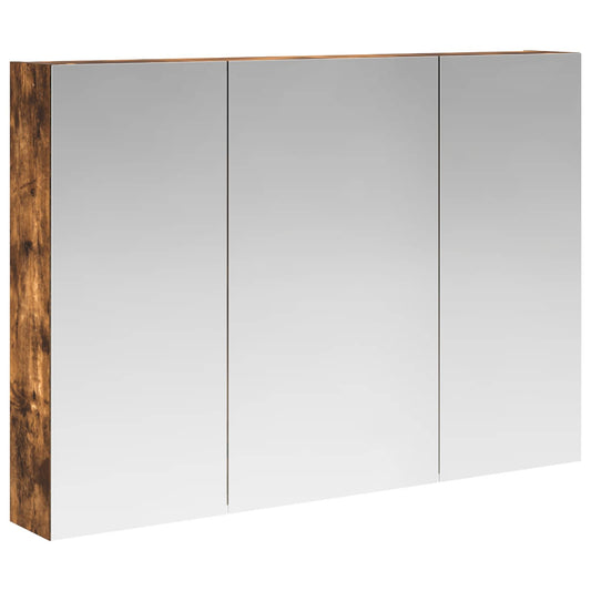 Bathroom Mirror Cabinet with Door Smoked Oak 100 x 14.5 x 70 cm Bathroom Mirror Cabinet with Door Smoked Oak 100 x 14.5 x 70 cm