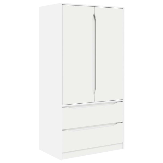 Wardrobe with Drawer White 79.5 x 49 x 156 cm Engineered Wood Wardrobe with Drawer White 79.5 x 49 x 156 cm Engineered Wood