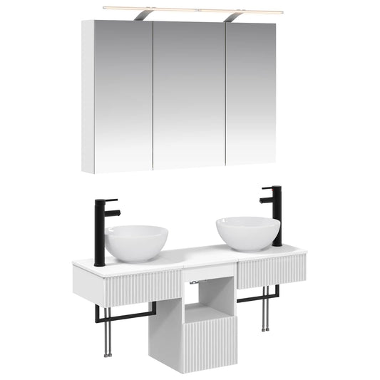 Bathroom Cabinet Set 4 pcs White Engineered Wood Bathroom Cabinet Set 4 pcs White Engineered Wood