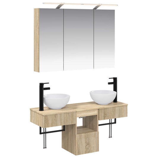 Bathroom Cabinet Set 4 pcs Sonoma Oak Engineered Wood Bathroom Cabinet Set 4 pcs Sonoma Oak Engineered Wood