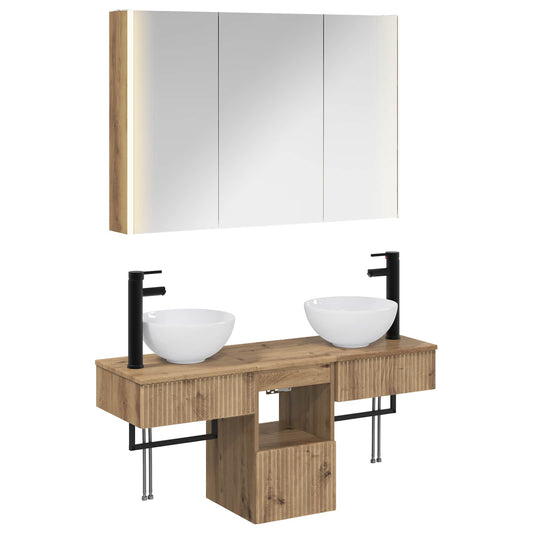 Bathroom Cabinet Set 4 pcs Artisan Oak 103.5 x 15.5 x 70 cm Bathroom Cabinet Set 4 pcs Artisan Oak 103.5 x 15.5 x 70 cm