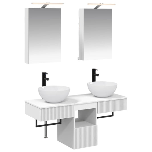 Bathroom Cabinet Set 5 pcs White 40 x 10.5 x 60.5 cm Bathroom Cabinet Set 5 pcs White 40 x 10.5 x 60.5 cm