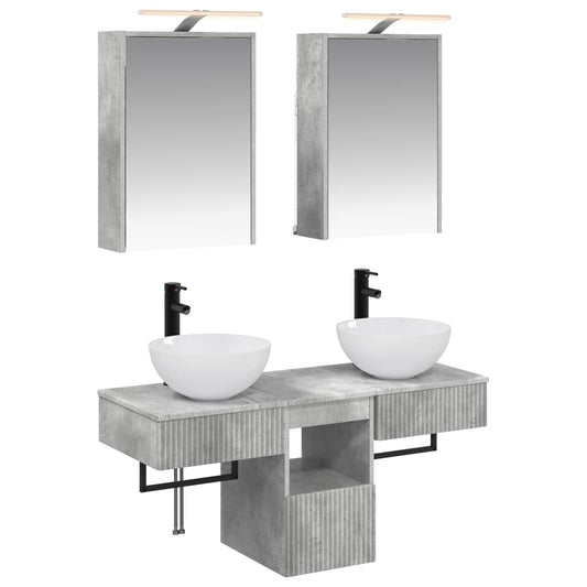 Bathroom Cabinet Set 5 pcs Concrete Grey 43 x 16 x 62.5 cm Bathroom Cabinet Set 5 pcs Concrete Grey 43 x 16 x 62.5 cm