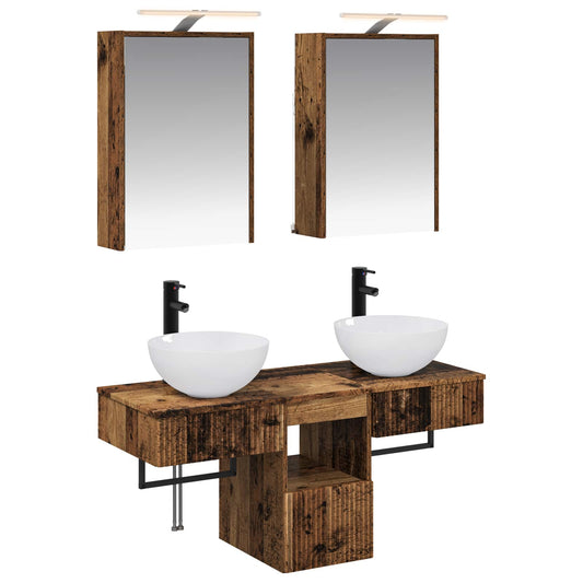 Bathroom Cabinet Set 5 pcs Old Wood 43 x 16 x 62.5 cm Bathroom Cabinet Set 5 pcs Old Wood 43 x 16 x 62.5 cm