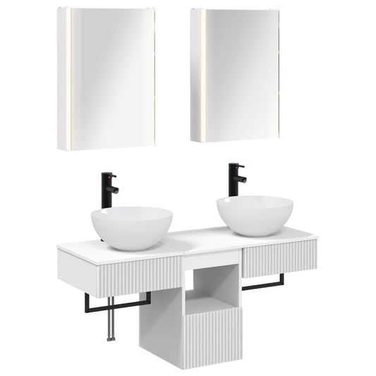 Bathroom Cabinet Set 5 pcs White Engineered Wood Bathroom Cabinet Set 5 pcs White Engineered Wood