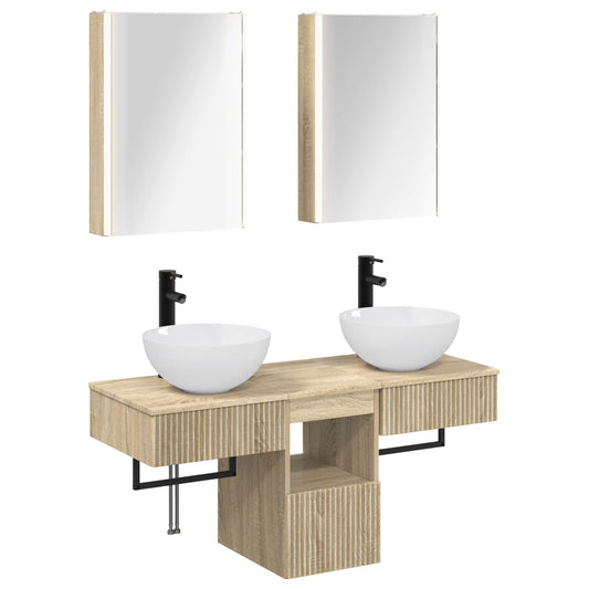 Bathroom Cabinet Set 5 pcs Sonoma Oak Engineered Wood Bathroom Cabinet Set 5 pcs Sonoma Oak Engineered Wood