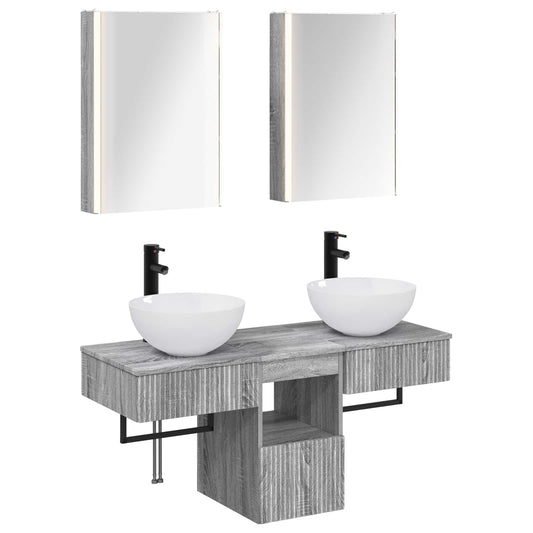 Bathroom Cabinet Set 5 pcs Grey Sonoma Engineered Wood Bathroom Cabinet Set 5 pcs Grey Sonoma Engineered Wood