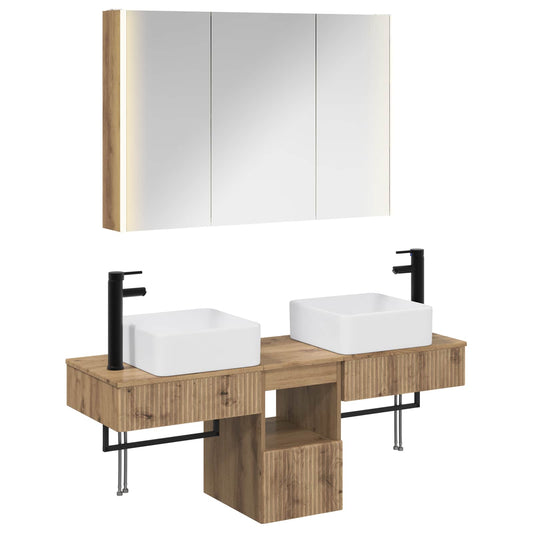 Bathroom Cabinet Set 4 pcs Artisan Oak 103.5 x 15.5 x 70 cm Bathroom Cabinet Set 4 pcs Artisan Oak 103.5 x 15.5 x 70 cm